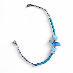 Blue Beaded Bracelet with Bird Charm